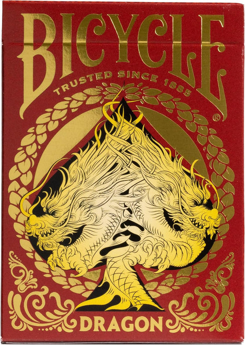 Bicycle Red Dragon Gold Foil Premium Playing Cards, 1 Deck...