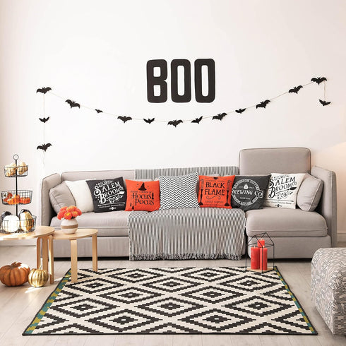 Glaring Halloween Decor Pillow Covers 18x18 Set of 4 Halloween Decorations Hocus Pocus Farmhouse Saying Outdoor Fall Pillows Decorative Throw Cush...
