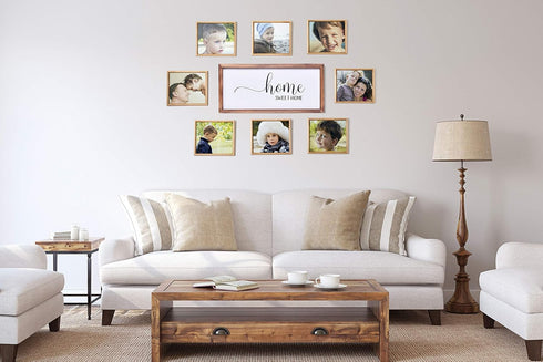 Farmhouse Decor,Modern Rustic Wall Art Home Decor,Home Sweet Home,Cute Solid Wood Framed Printed Sign for Entry, Living Room, Foyer, Hallway, Dini...