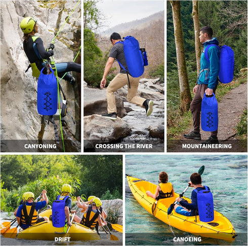 R2Depot Waterproof Dry Bag 20L, Lightweight Portable, Dry Storage Bag to Keep Gear Dry Clean for Kayaking, Swimming, Camping (Blue)...