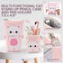 Kawaii Cute Stationary Set Pop Up Pencil Case,8 x Cat Pens,10-in-1 Multi Color Pen,2 x Stickers Cat Sticky Notes Page Markers and Fun Erasers Pack...
