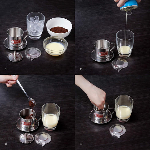 Vietnamese Coffee Filter Maker Press. Screw Down Phin Made in Vietnam. Authentic (2, Medium (8 oz))....