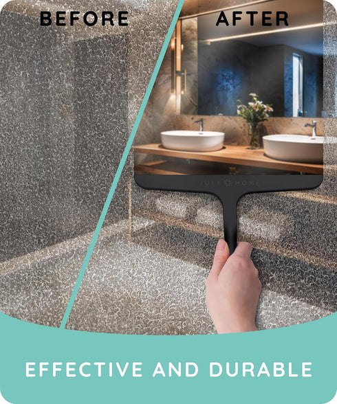 JULY HOME Premium All-Purpose Silicone Squeegee 11 inch, Stainless Steel Core, Shower Accessories - Bathroom Cleaner for Mirror, Car, Window, Tile...
