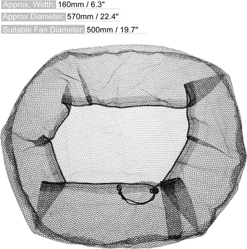 MECCANIXITY Mesh Electric Fan Dust Cover 19.7 Inch Protection Cover Washable Dustproof Finger Protector Net, Black...