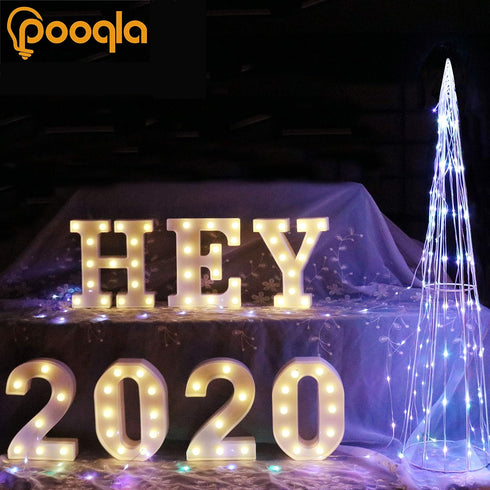 Pooqla LED Marquee Letter Lights Sign, Light Up Alphabet Letter for Home Party Wedding Decoration A...