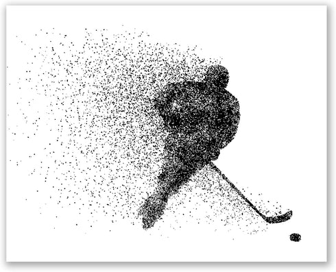 Hockey Wall Art Prints,Set of 4 (8x10) Unframed Hockey Posters,Hockey Room Decor For Men Kids Teenagers -Ice Hockey Poster Set For Bedroom Man Cav...