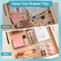Vtopmart 25 PCS Clear Plastic Drawer Organizers Set, 4-Size Versatile Bathroom and Vanity Drawer Organizer Trays, Storage Bins for Makeup, Bedroom...