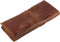 Rustic Genuine Leather Pencil Roll - Pen and Pencil Case - Dark Brown...