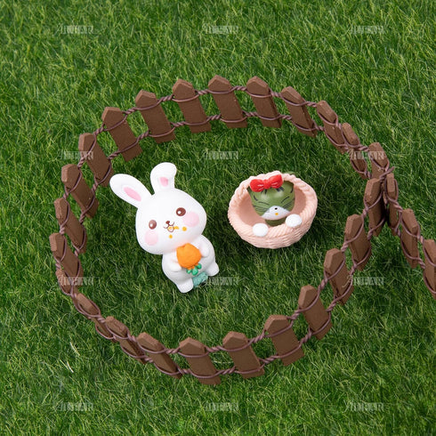 AUEAR, 2 Pack 35 Inch Long Mini Fairy Garden Fence Wood Ornament Wooden Decorative Picket Fence for DIY Crafts Project (Brown, 2-Pack)...