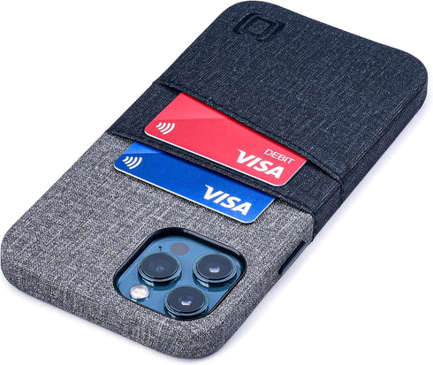 Dockem Wallet Case for iPhone 12 Pro Max: Built-in Metal Plate for Magnetic Mounting & 2 Credit Card Holders: 6.7" Luxe M2, Canvas Style Synthetic...