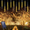 Blingstar Meteor Shower Lights, Upgraded 16 Inch 10 Tubes 360 LED Falling Rain Lights, Warm White Solar Meteor Lights, Outdoor Christmas Decoratio...