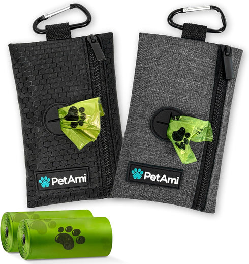 PetAmi Dog Poop Bag Holder for Leash, Doggie Waste Bag Dispenser For Poop with Clip for Puppy Walking Accessories Travel Camping, Dog Treat Pouch ...