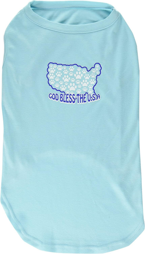 Mirage Pet Products 20-Inch God Bless USA Screen Print Shirts for Pets, 3X-Large, Baby Blue...