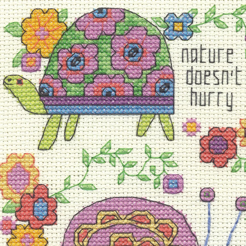 Dimensions Take Your Time Counted Cross Stitch Kit for Beginners, 5" x 7", 14 Cnt. Ivory Aida 4 pcs...