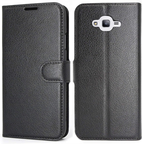 Galaxy J7 Neo/J700/Core/Nxt Case Wallet Black, Samsung Galaxy J7 2015 Leather Case, Slim PU Leather Flip Cover with Card Holder Kickstand Magnetic...
