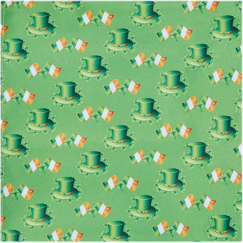 Jacob Alexander Men's Happy Saint Patrick's Day Leprechaun Hat Ireland Flag Diagonal Pattern Pocket Square - Green...