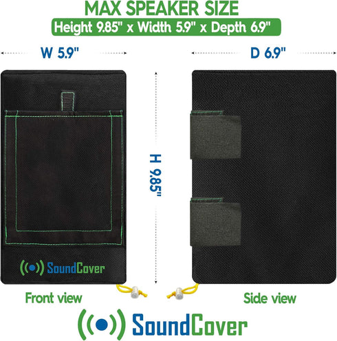 Two Small Heavy Weight 600D Waterproof Outdoor Speaker Covers for C-Bracket Mounted Outdoor Speakers - Fits Yamaha NS-AW194, Polk Atrium 4...