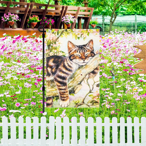 Summer Cat Garden Flag 12x18 Inch Double Sided Be The Sunshine Cat with Sunflowers Small Yard Flags Spring Seasonal Decor for Farmhouse Holiday Ou...