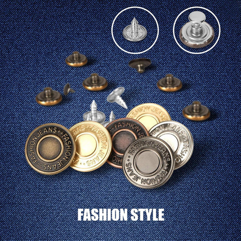40 Sets Jeans Button Replacement 20mm, Premium Denim Buttons, Pants Button Replacement with Split Storage Box?Suitable for Jeans, Denim, Skirts, B...