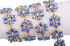 KAOYOO 1 Yard Flower Pattern Rhinestone Chain Trim, Inlaid with Blue AB Crystal Rhinestone and Golden Brass Base Prong Chain for Sewing Craft,Wedd...