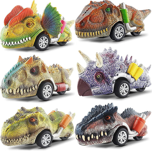 Dinosaur Toys for Ages 2-4, Pack of 6 | Pull Back Dinosaur Cars for Kids | 4 Inch Pull Back Cars for Boys Age 4-7 | Dinosaur Car Toys | Pull Back ...