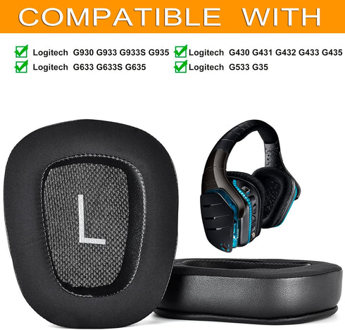 Silicone Gel Instant chill Ear pads - defean Replacement Earpads Cushion Compatible with Logitech G35 G930 G933 G933S G935 G633 G633S G635 G533 G4...