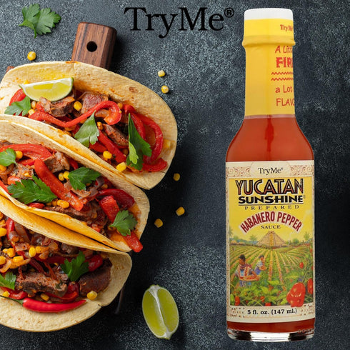 Try Me Yucatan Sunshine Habanero Pepper Sauce, 5oz Bottle (Pack of 2)...