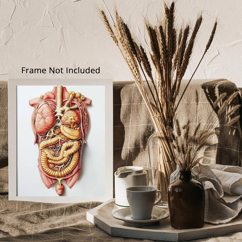 Posterizer 1 pcs-anatomical illustration of the human digestive system 3-Teachers & Classrooms-Abstract & Modern Art-School and classroom art- unf...