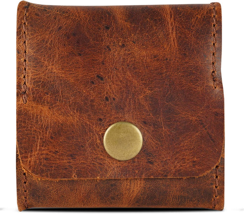 Leather coin pouch | Moon Pocket Coin Case | Genuine Leather Squeeze Coin Purse | Pouch Change Holder | Purse Wallet for Men & Women Handmade Vint...