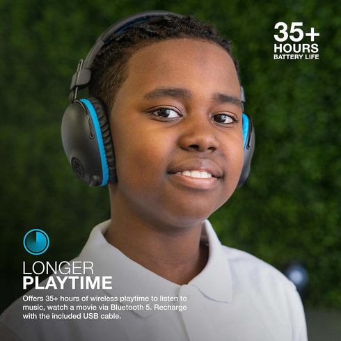 JLab JBuddies Pro Wireless Over-Ear Kids Headphones, 35+ Hour Battery Life, Built-in Volume Regulators for Safety, Share Mode, Folding, Adjustable...