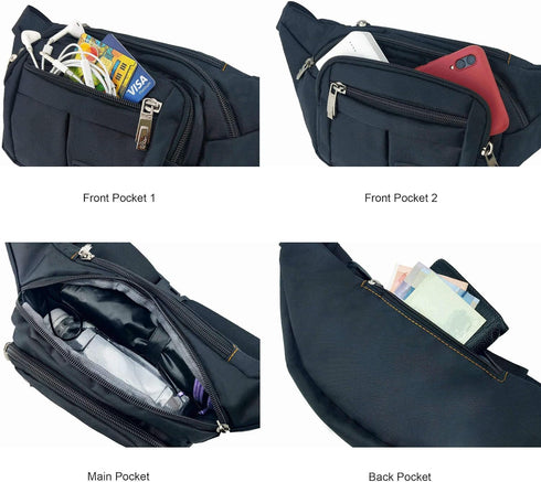 Fanny Pack for Men Fanny Packs for Women Fashionable Waist Bag for Hiking Running Traveling Plus Size Adjustable...
