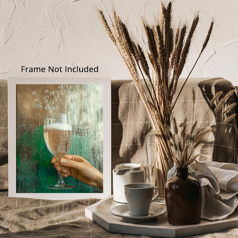 Posterizer 1 pcs-bubbly champagne-food and drinks poster-Kitchen & Bar Art Gift for Men Women Teens Art for Cafe, Restaurant, Coffee Bar - unfram...