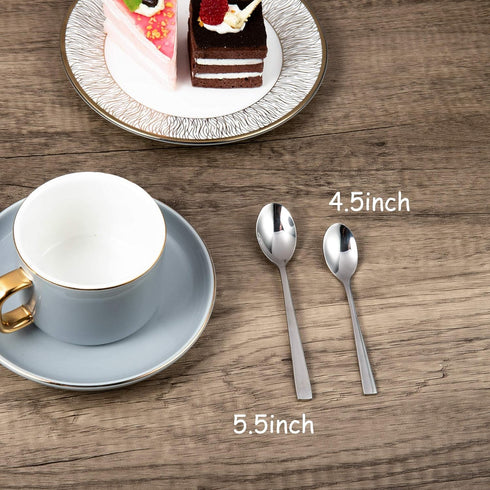 IMEEA Demitasse Spoons Espresso Spoons SUS304 Stainless Steel Small Tea Spoon 4.5 Inch, Set of 6...