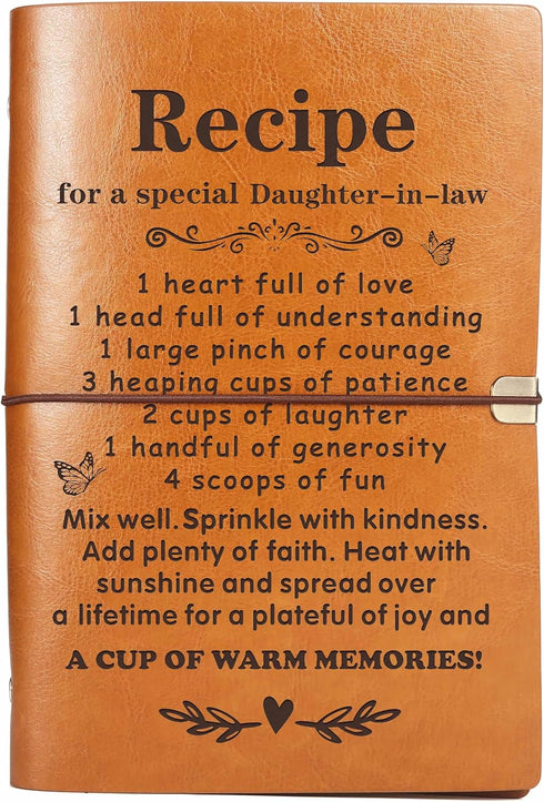 Daughter-in-Law Gift-Bonus Daughter Gift-Mothers Day Birthday Wedding Housewarming Christmas Gift-Recipe for A Special Daughter in Law--Removable ...