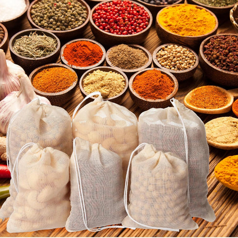 24 Pieces Spice Bags for Cooking Cheesecloth Bags for Straining Reusable Empty Tea Bags Drawstring Soup Bags Muslin Bags (3 x 4 Inch, 5 x 6 Inch)...