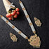 Designer Premium Hydrabadi Indian Faux Pearl Long Multicolor Necklace Jewellery Set for Women...