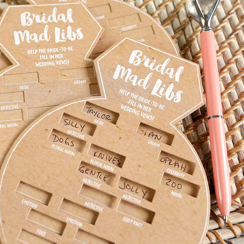 Kate Aspen 28441NA Bridal Shower Games, Ring Shaped Mad Libs Cards (Set of 50) Wedding Shower Game, Engagement Party, Bachelorette Party Game, Kra...