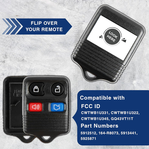 2X KeylessOption Key Fob Cover Case Replacement for 2000 2001 2002 2003 2004 2005 2006 2007 2008 2009 2010 2011 2012 2013 2014 2015 2016 2017 2018...