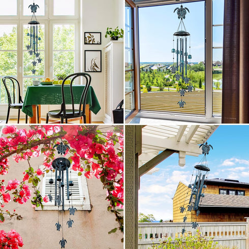 Wind Chimes Sea Turtle Wind Chime for Outside with 4 Aluminum Tubes, Windchimes Outdoors Clearance Home Garden Patio Decor Memorial Wind Chimes fo...