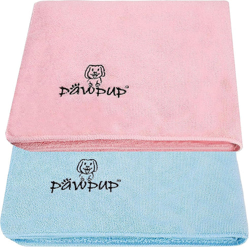Dog Towel Super Absorbent Quick Drying Super Soft Microfiber Pet Towel for Dogs, Cats and Other Pets (40 x 24 Inches, Pink and Blue)...
