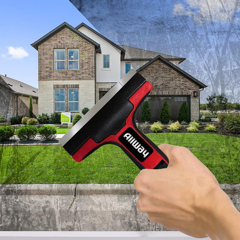 ALLWAY GTS-G Soft-Grip Glass & Tile Scraper with Snap-On Blade Guard, 4"...