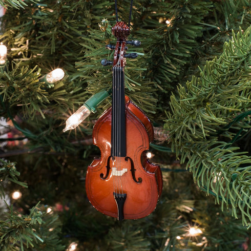 Broadway Gifts 5.1" Brown Wood Upright Bass Ornament Decoration...