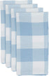 SARO LIFESTYLE Collection Buffalo Plaid Cotton Blend Table Napkins (Set of 4), 20", Blue...