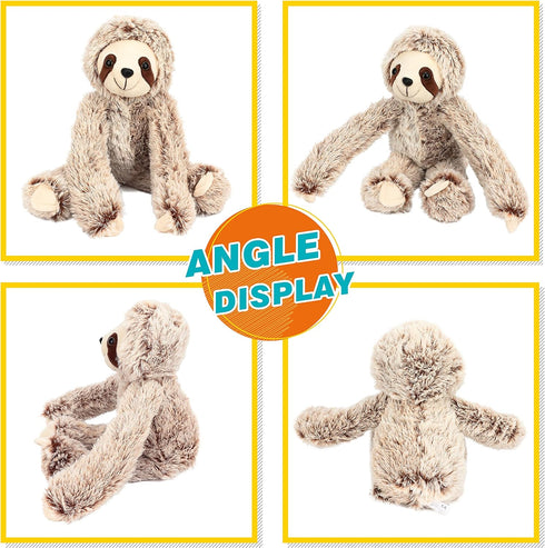 Easfan 17'' Sloth Stuffed Animal Realistic Cute Plush Toy Soft Tree Sloth Plushie Stuff Adorable Birthday for Kids Boys Girls, Brown...