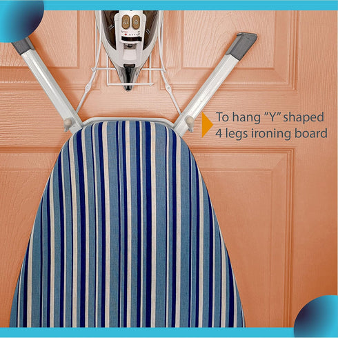 Over The Door Iron Board Caddy - Iron and Ironing Board Storage Organizer, for Y Leg Ironing Board...