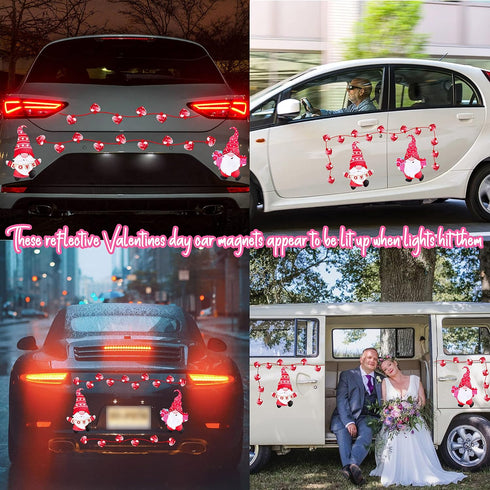 29PCS Valentines Day Car Refrigerator Decorations - Reflective Valentine Gnome Heart Magnets Decor Party Ornaments Accessories...