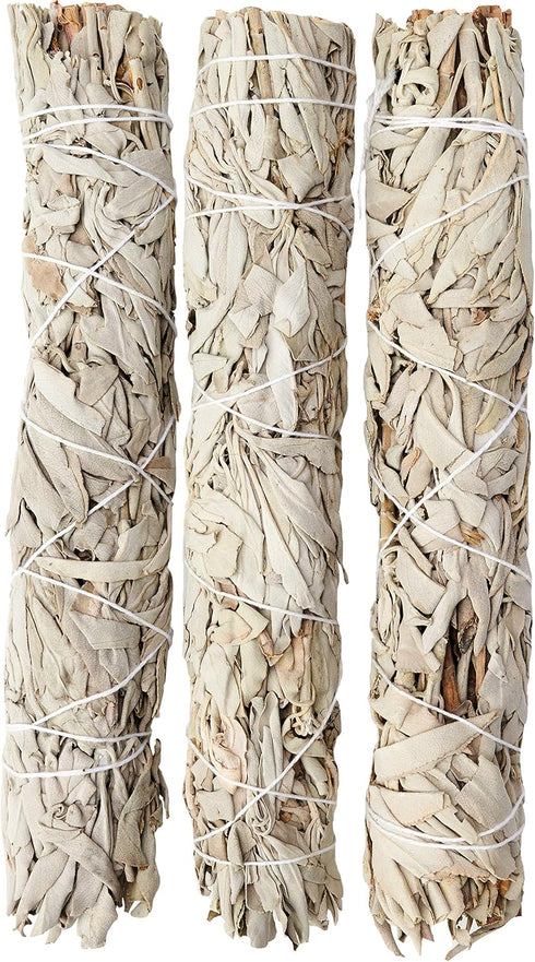 Wanderlust 9” White Sage Smudge Stick - Extra Large Smudging Wand Incense Stick for Cleansing, Purifying, Healing, Meditation, Yoga, Blessing (3 P...