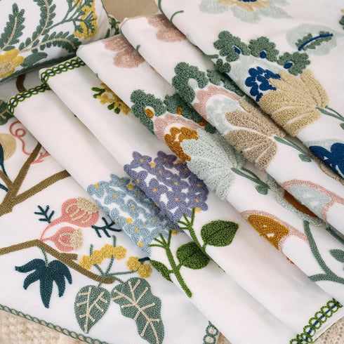 Embroidered Decorative Throw Pillow Covers 18x18 Inch Pack of 2, Farmhouse Spring Tree Flower Pillowcase for Living Room Sofa Bed...