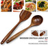 FJNATINH Wooden Wok Spatula Ladle Tool Set, 14-inch Long Handle Teak Wok Spatula...