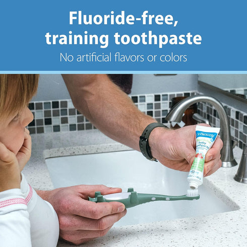 Dr. Brown's Fluoride-Free Baby Toothpaste, Infant & Toddler Oral Care, Strawberry, 3-Pack, 1.4oz/40g, 0-3 years...